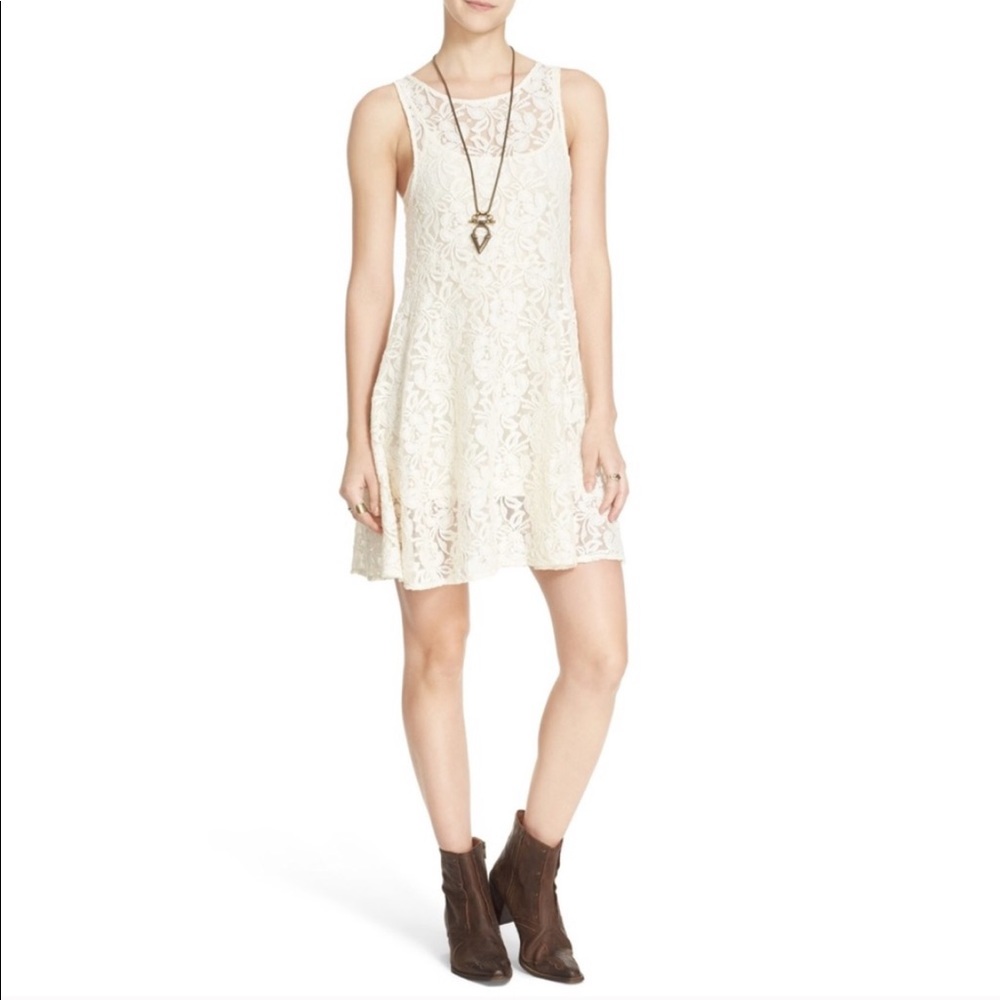 Free People Miles of Lace Ivory dress